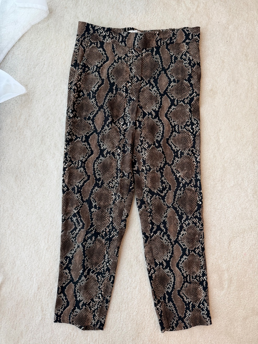 Babaton Aritzia Snake Print Wide Leg Trousers - Brown Black